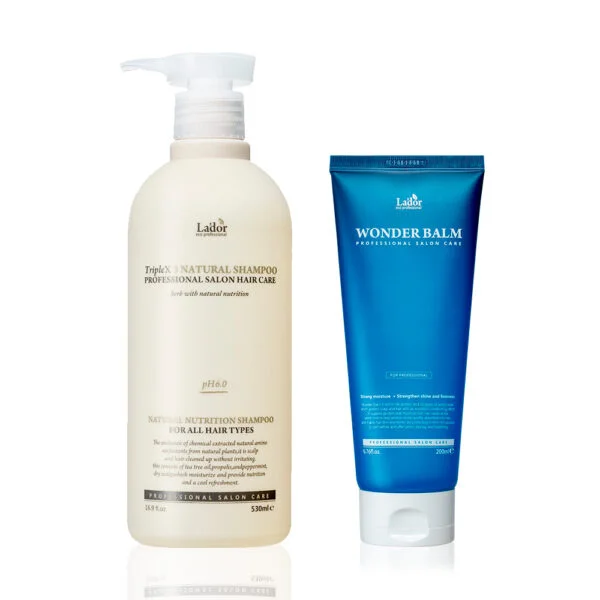 Pack capilar shampoo sin sulfatos más acondicionador hidratante Lador