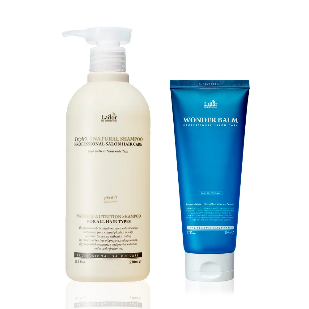 Pack capilar shampoo sin sulfatos más acondicionador hidratante Lador