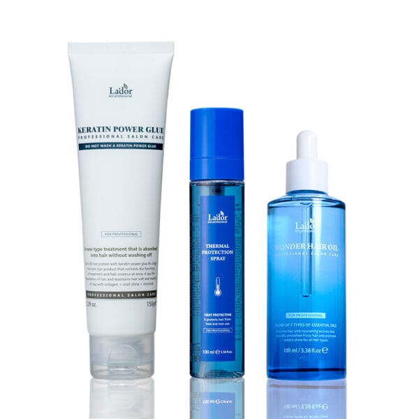 Pack capilar styling y protección térmica Termal Protection, Keratin Glue y Wonder Oil Lador