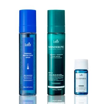 Pack Anti Frizz y Cuidado Térmico: Protector Thermal Spray + Bruma anti-frizz Wonder Pick + Wonder Oil travel size 10ml Lador