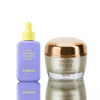 Pack Textura radiante y piel sana: Serum Bakuchiol By Wishtrend + Golden Snail Intensive Cream Skin79