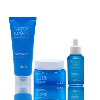 Pack rutina básica limpieza e hidratación facial: Limpiador + Ampolla + Crema Hidratante de día, Waterbiome Skin79